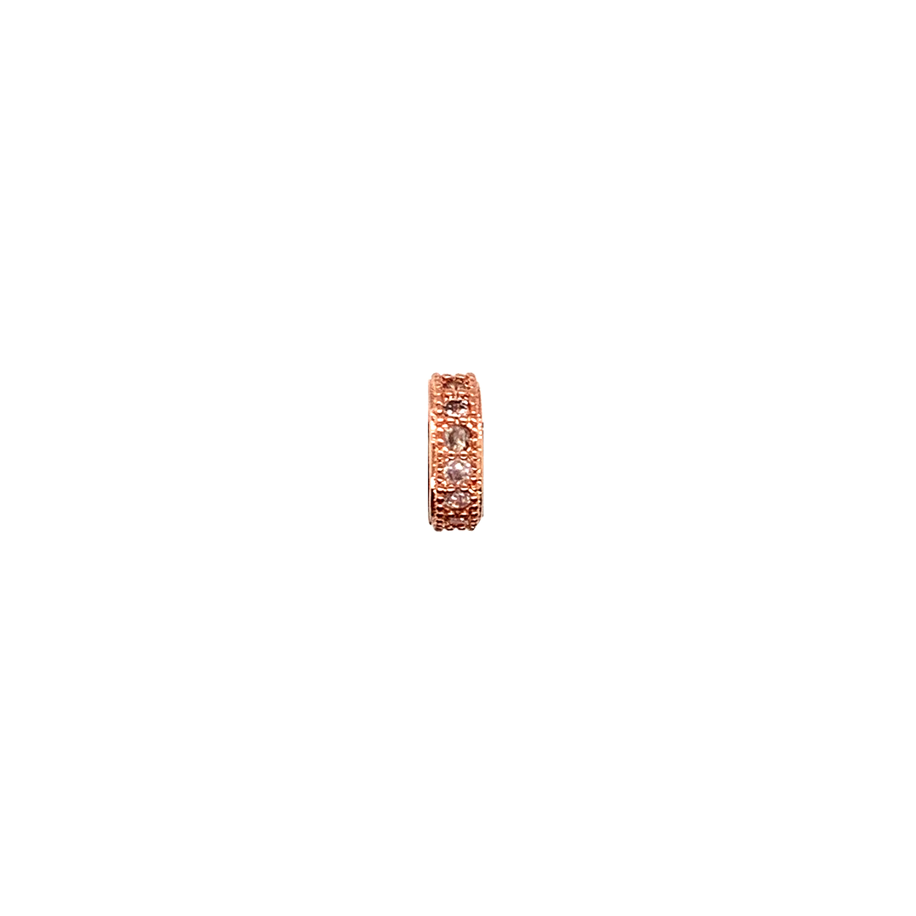 CZ 8mm Micro Pave  Wheel - Rose Gold Plated