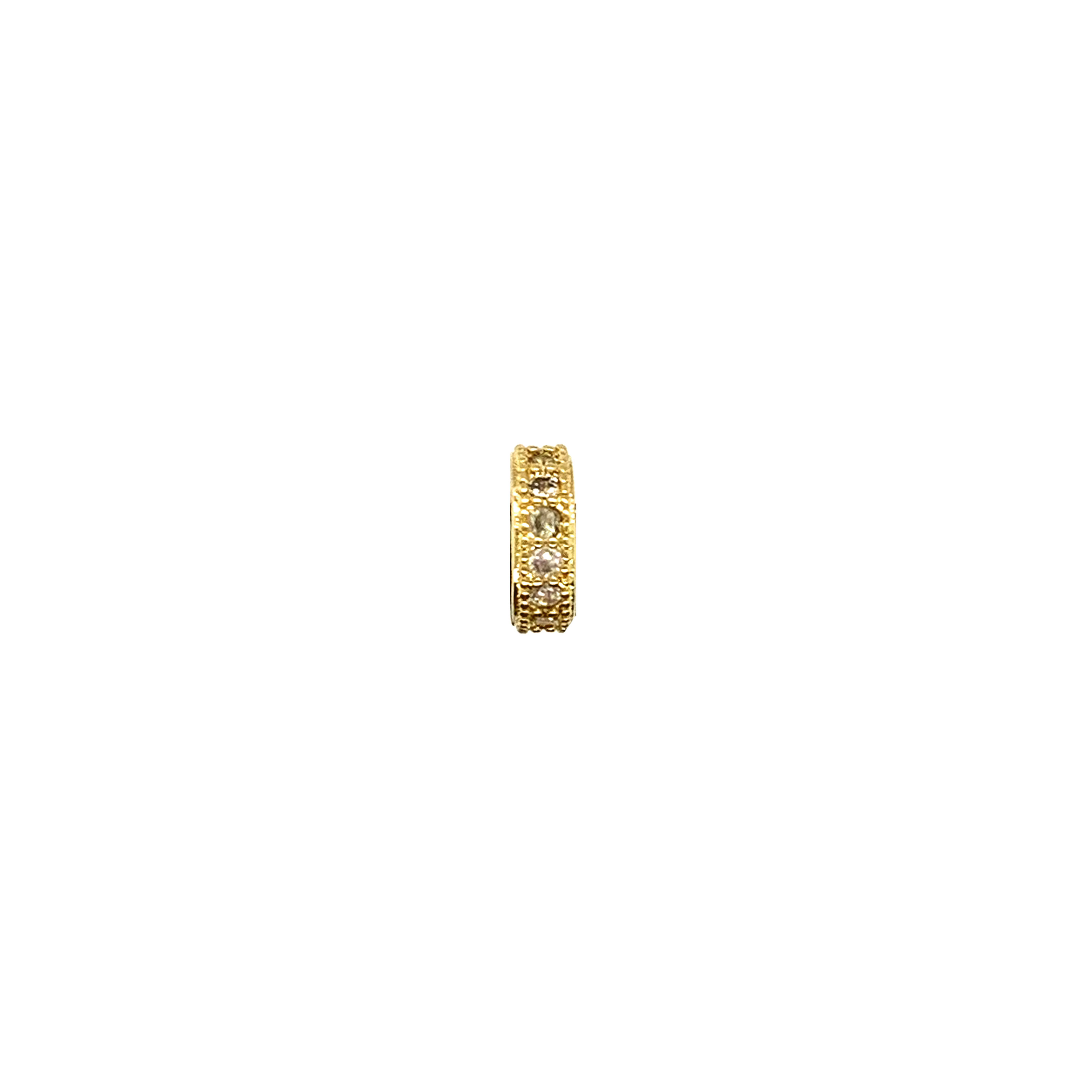 CZ 8mm Micro Pave  Wheel - Gold Plated