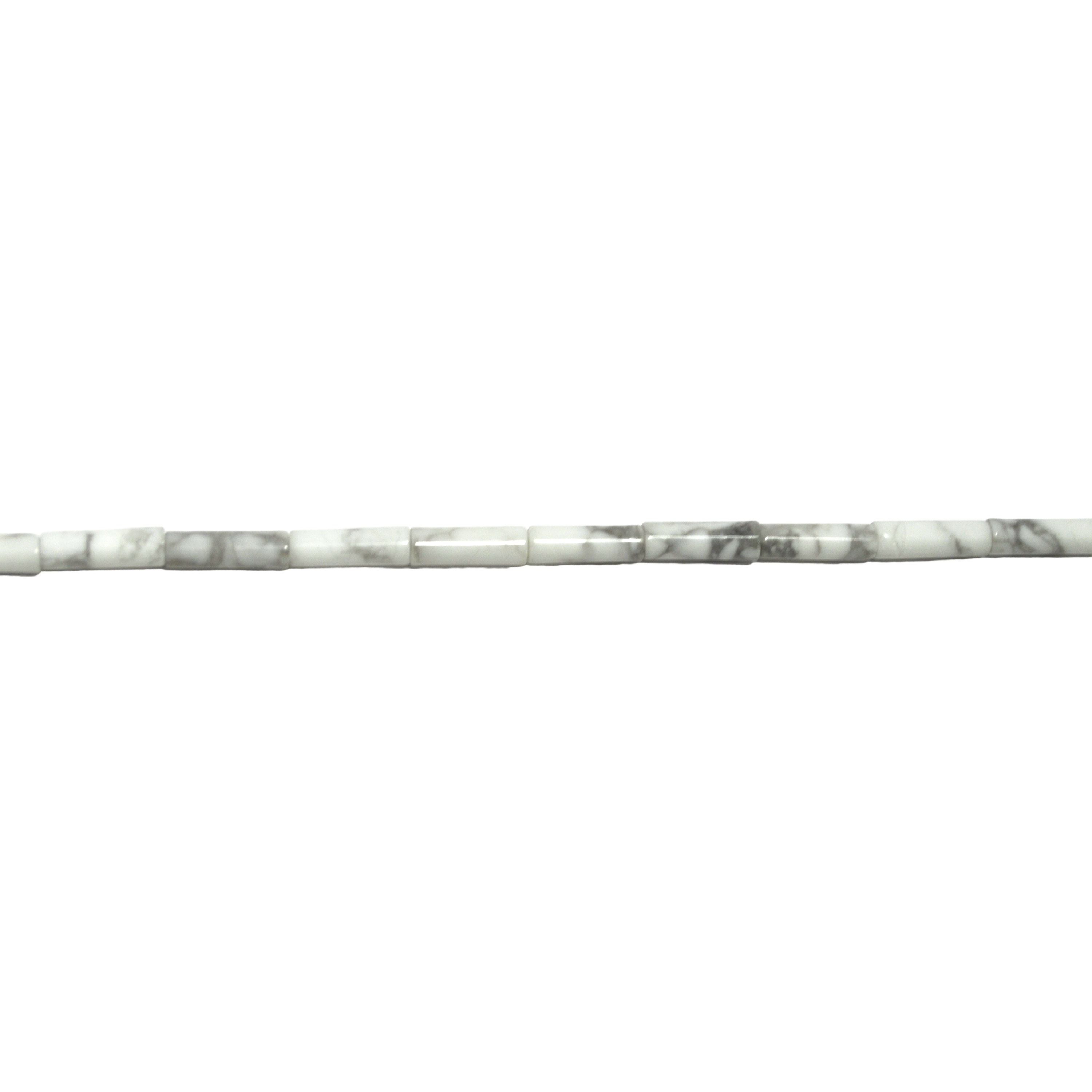 4x13mm White Howlite Gemstone - Tubes