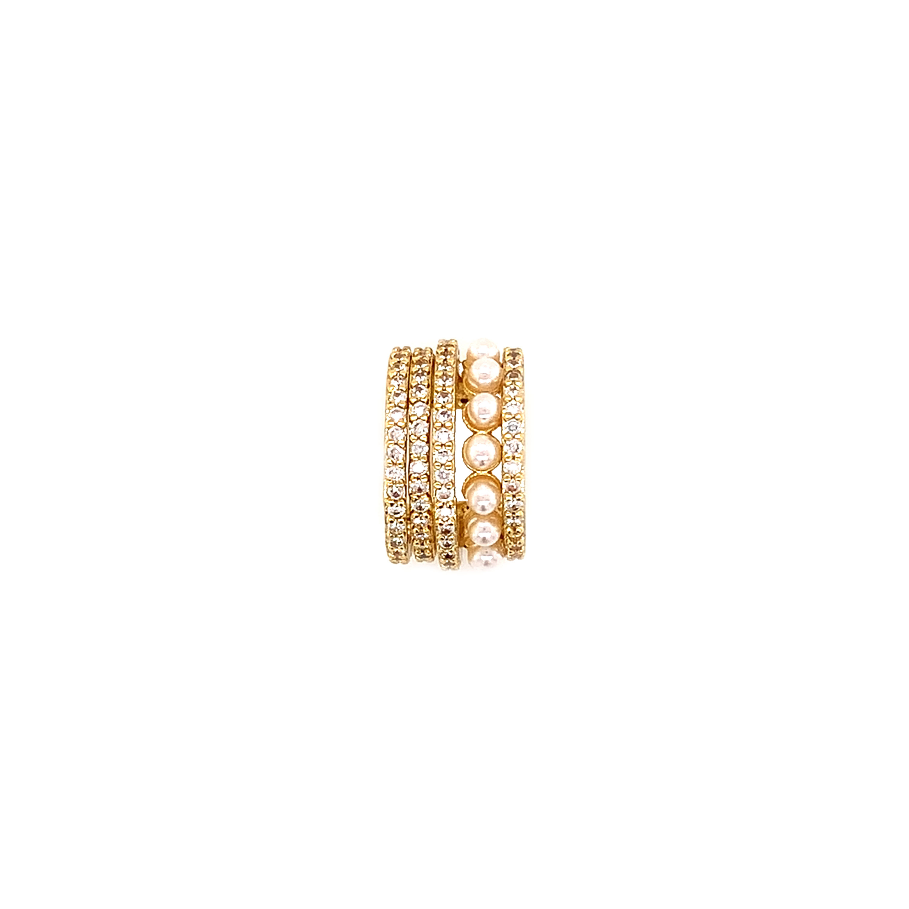CZ Pearl Dome Ear Cuff - Price Per Piece - Gold Plated