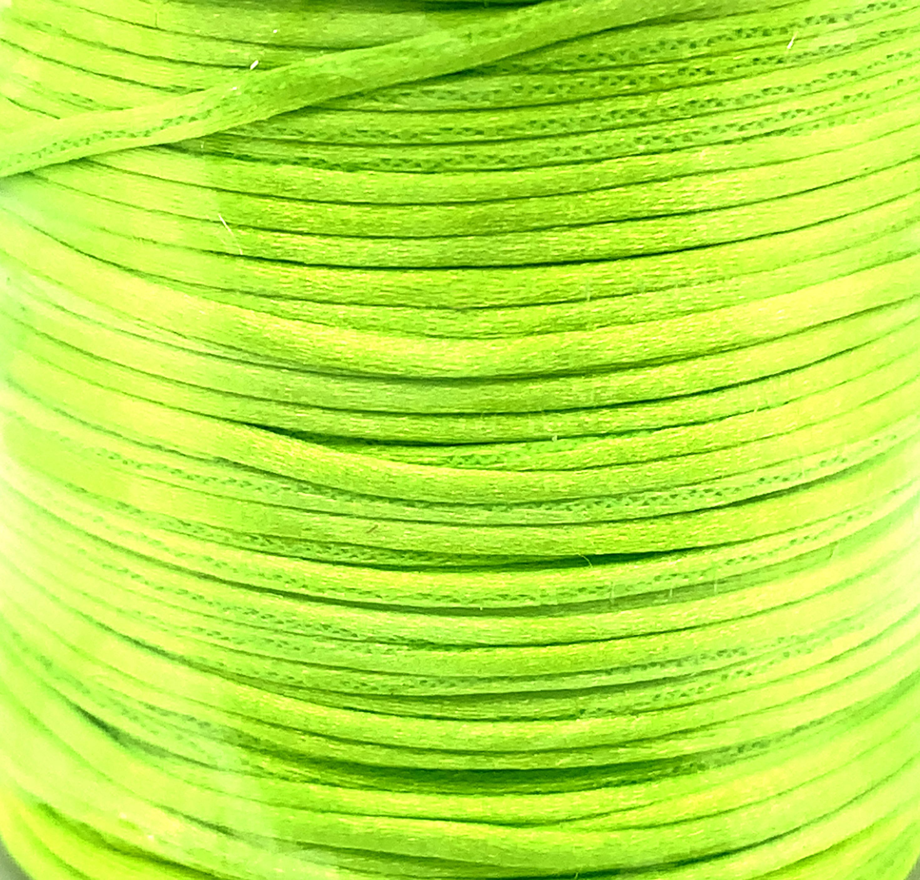 1.2mm Lime Green Satin Cord - 80 yd