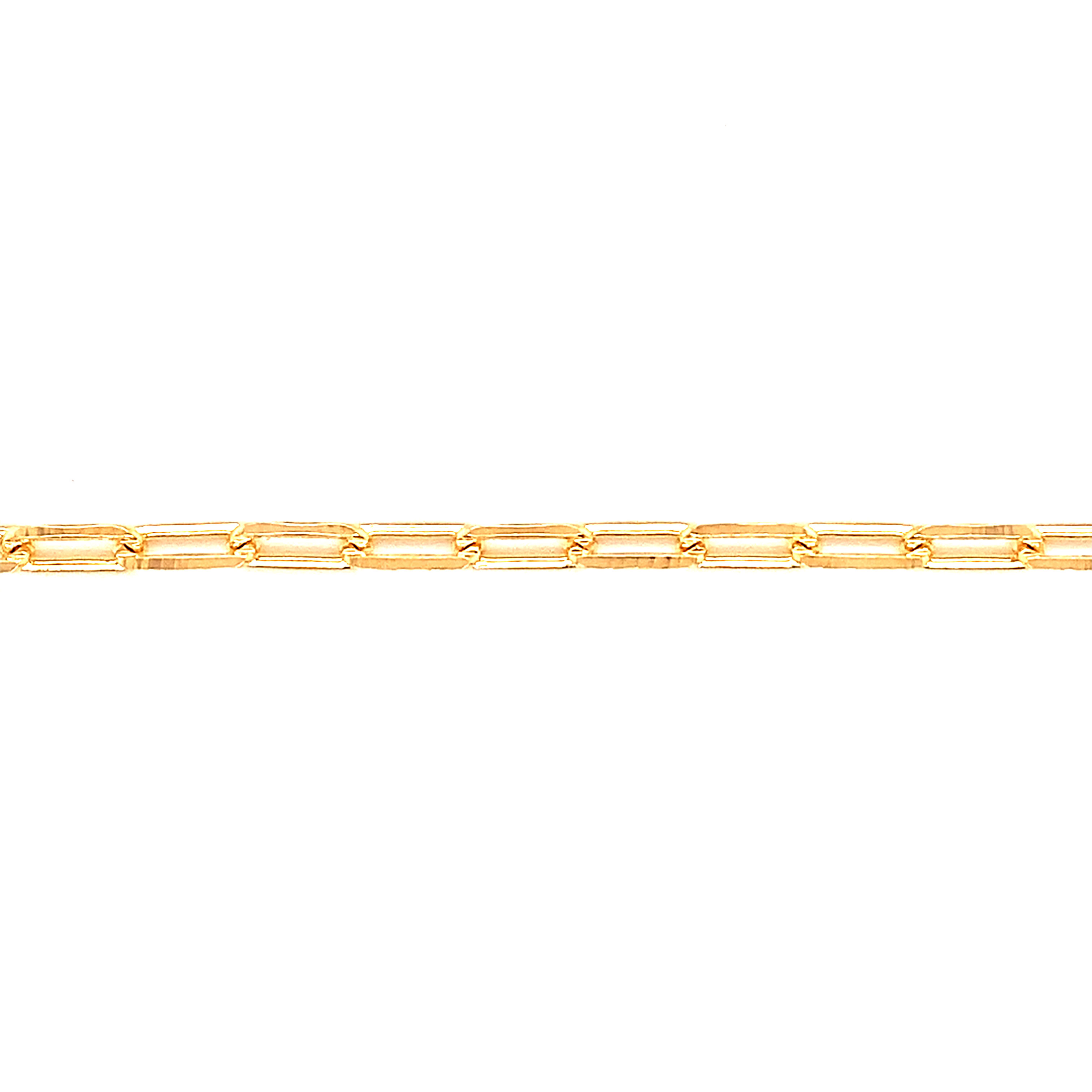 3mm Rectangle Link Bracelet - 7.5"- Gold Filled