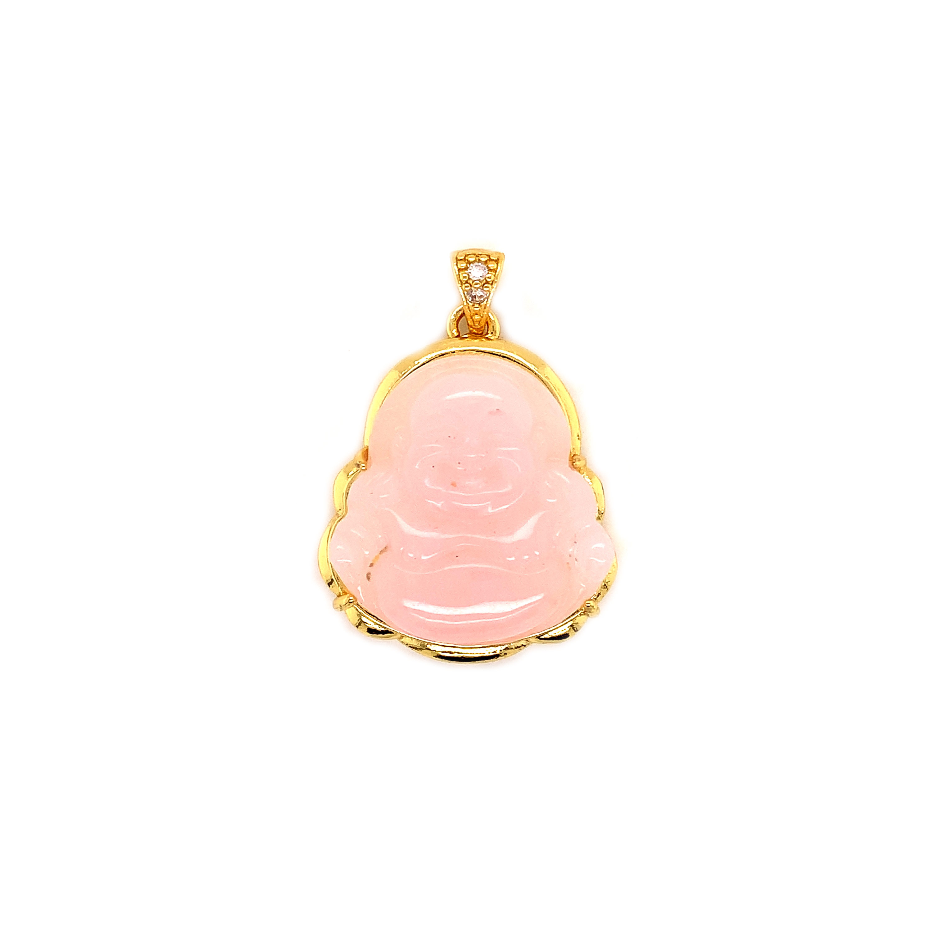 Pink Buddha Pendant - Gold Plated