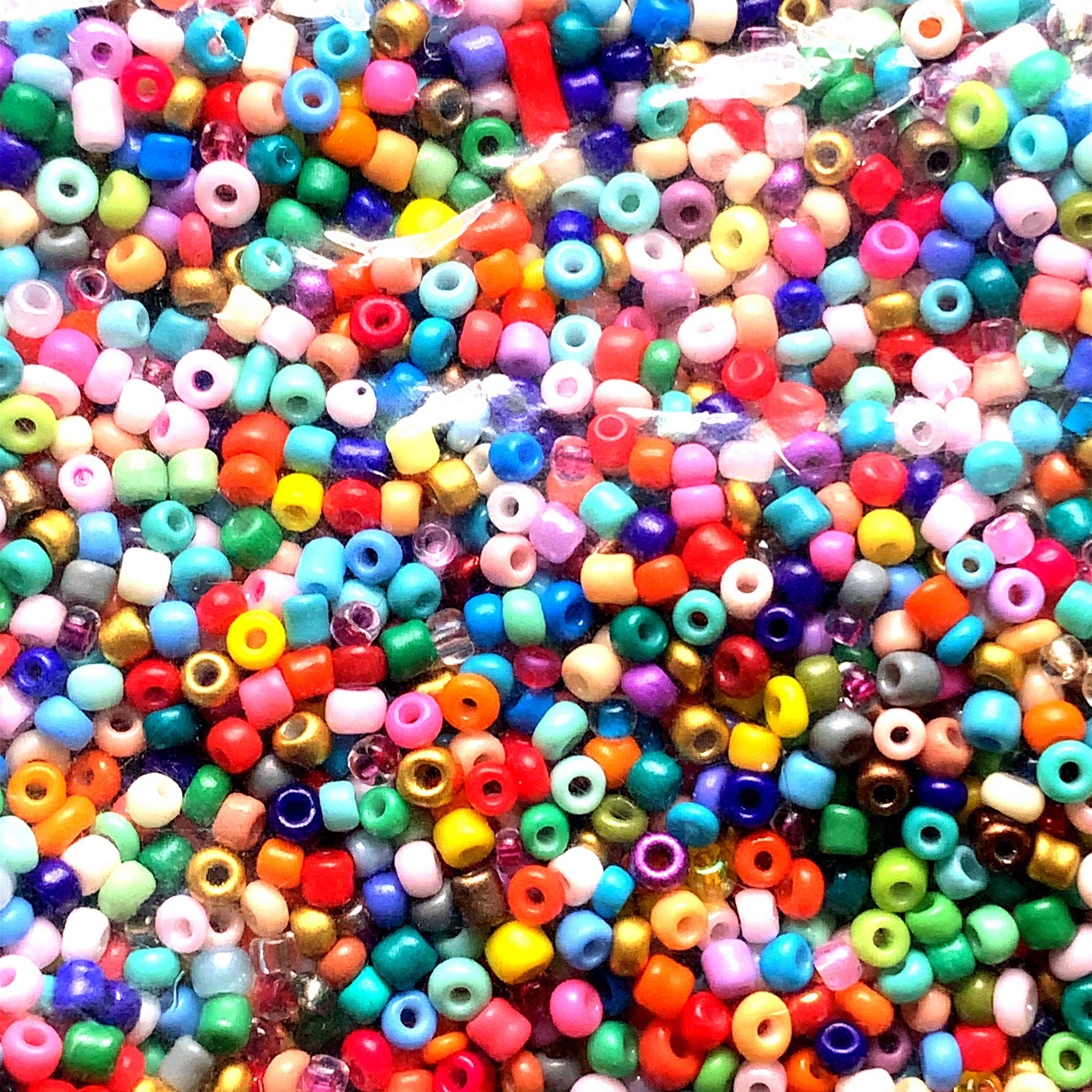 2mm Translucent Multi Color Glass Seed Beads  - 400g Per Bag