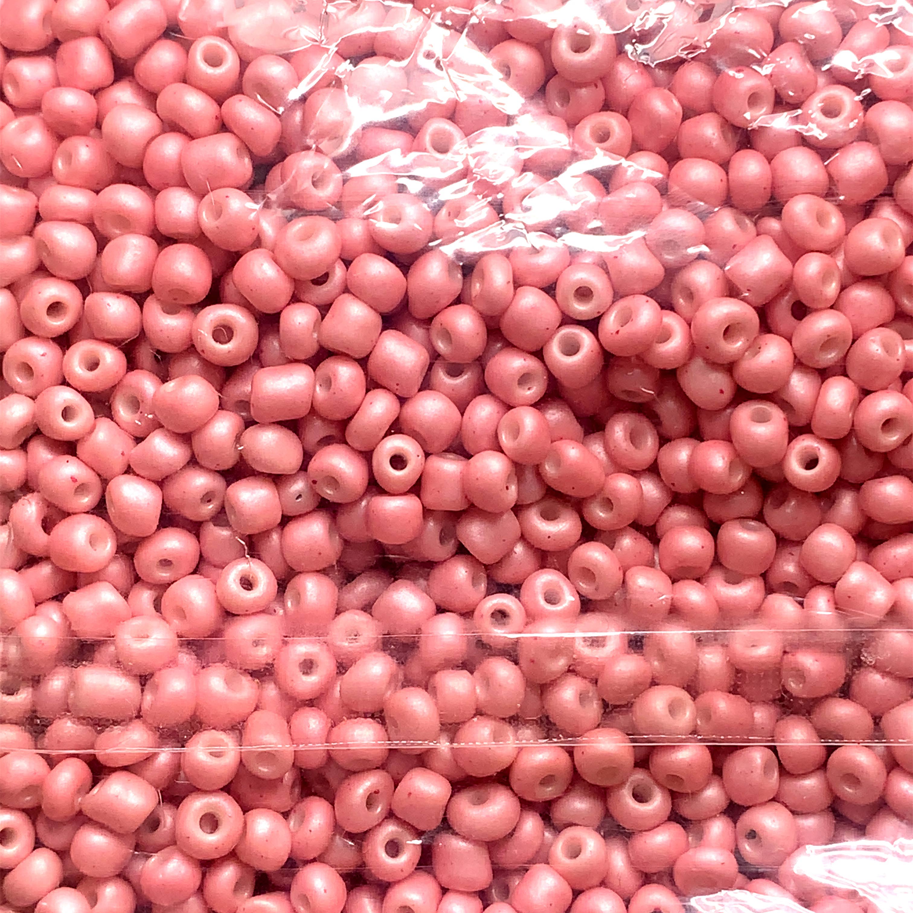 4mm Pastel Pink Opaque Glass Seed Beads - 400g Per Bag