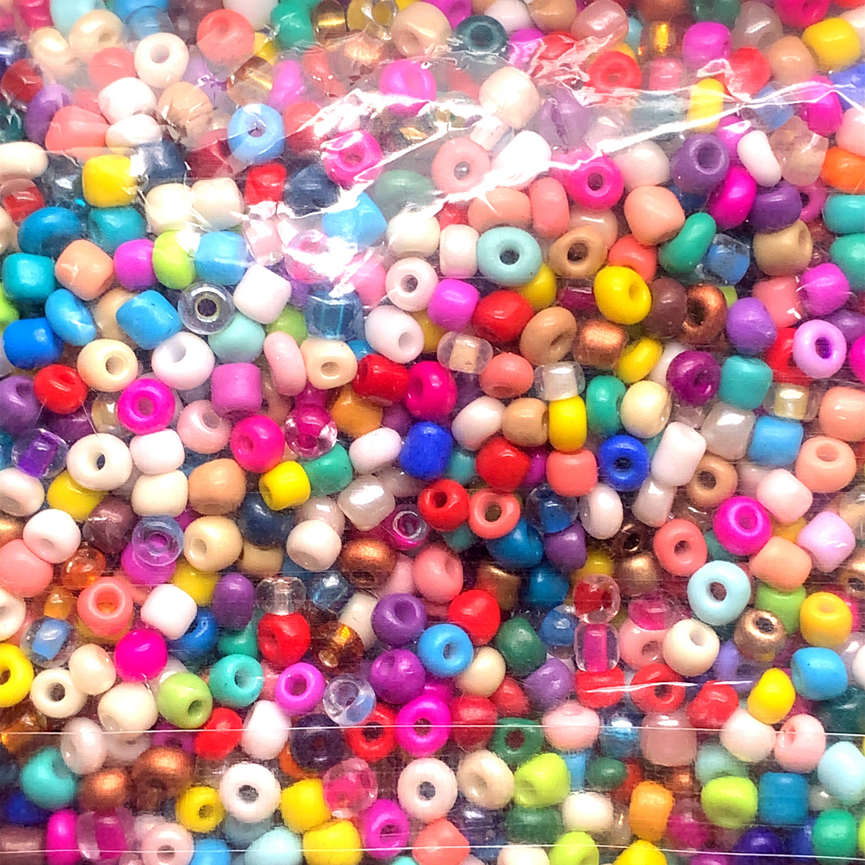 4mm Opaque Multi Color Glass Seed Beads  - 400g Per Bag