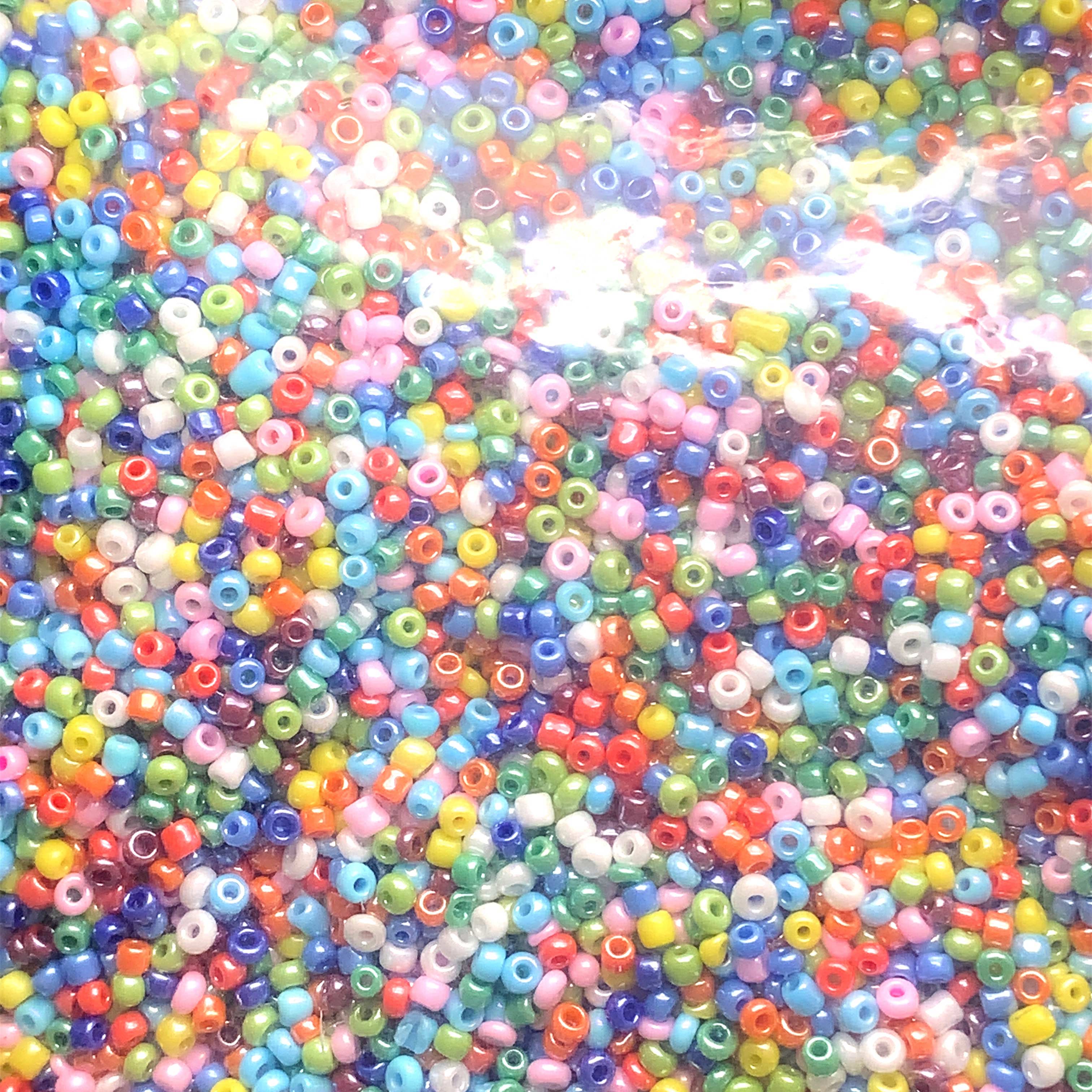 2mm Pastel Multicolor Seed Beads - 400g Per Bag