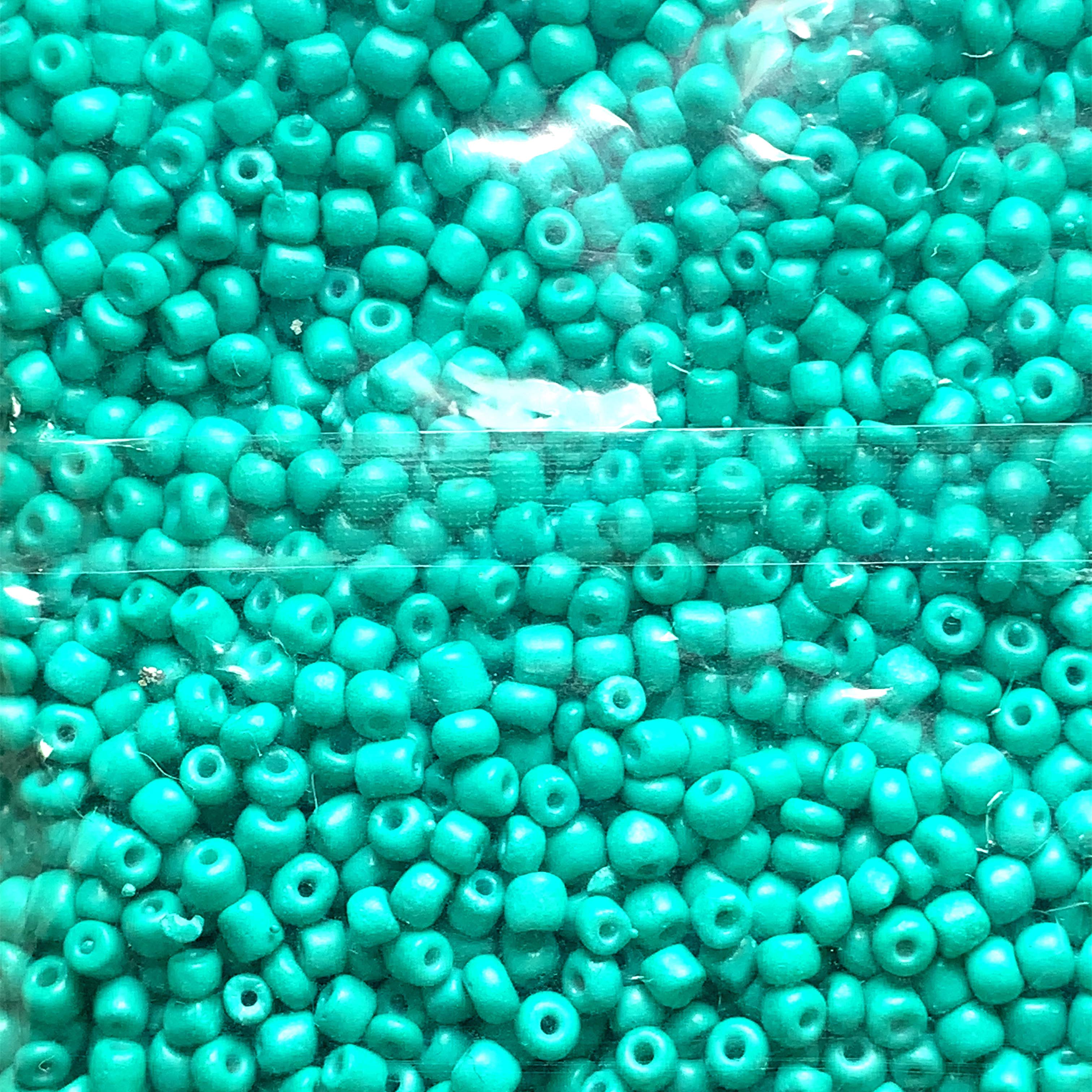 4mm Teal  Opaque Glass Seed Beads