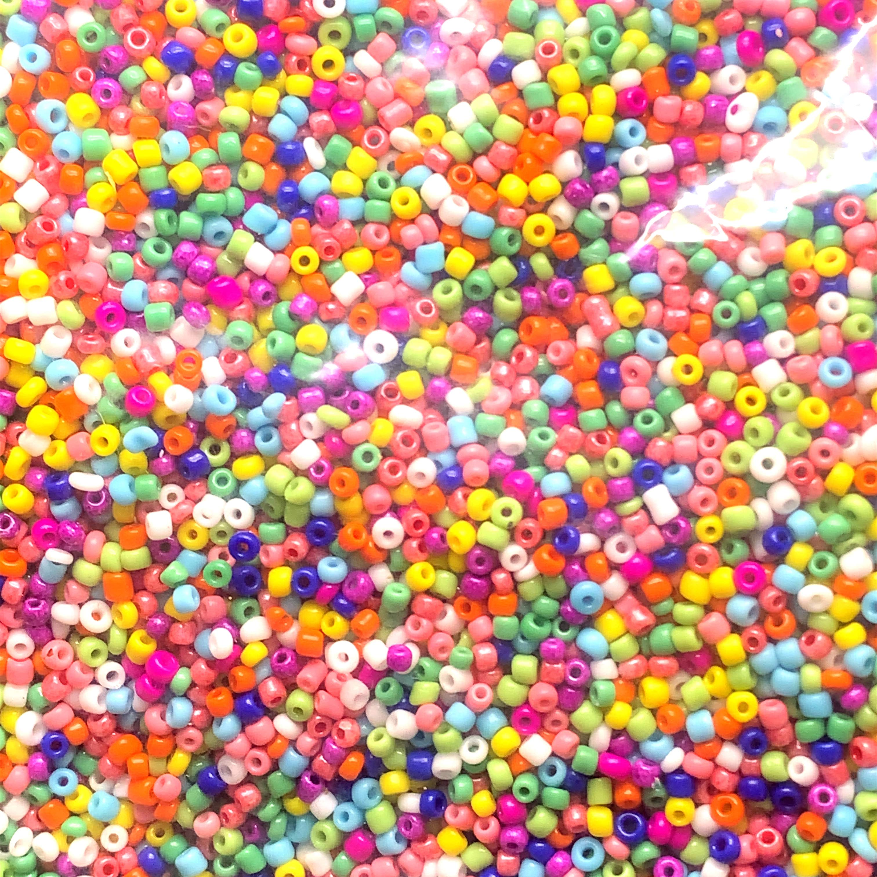 2mm Tropical Multicolor Seed Beads - 400g Per Bag