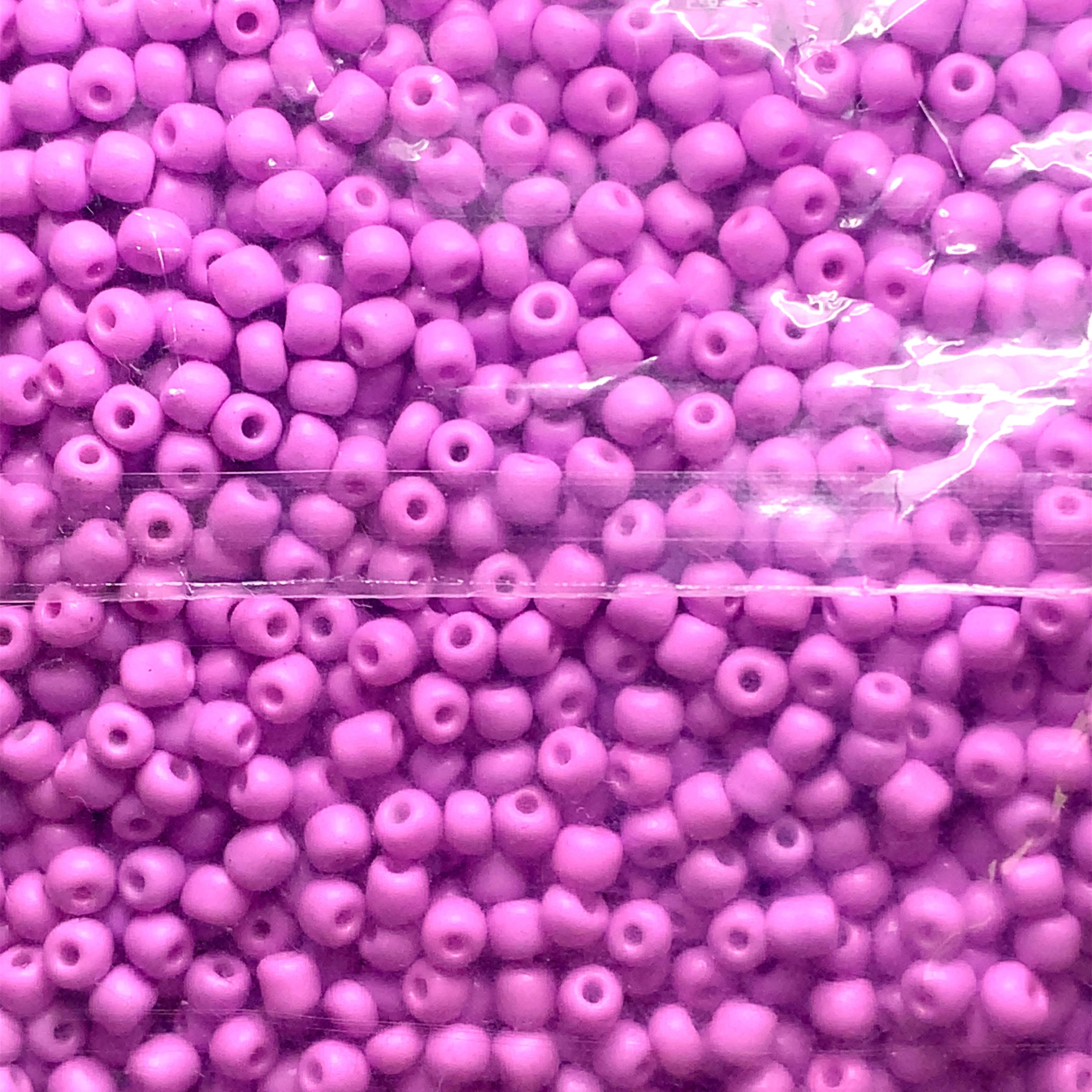 4mm Lavender Opaque Glass Seed Beads - 400g Per Bag