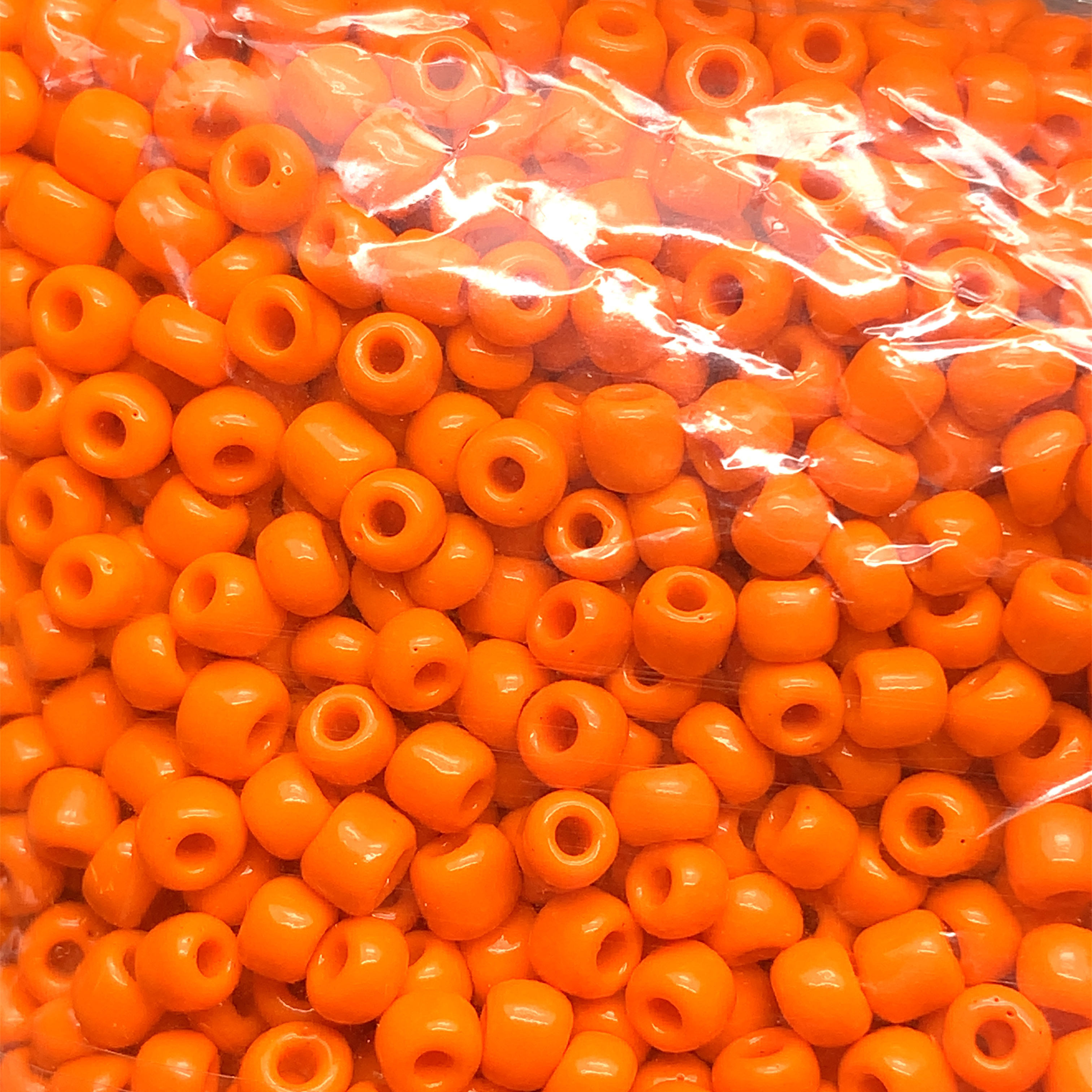 3mm Opaque Orange Glass Seed Beads  - 400g Per Bag