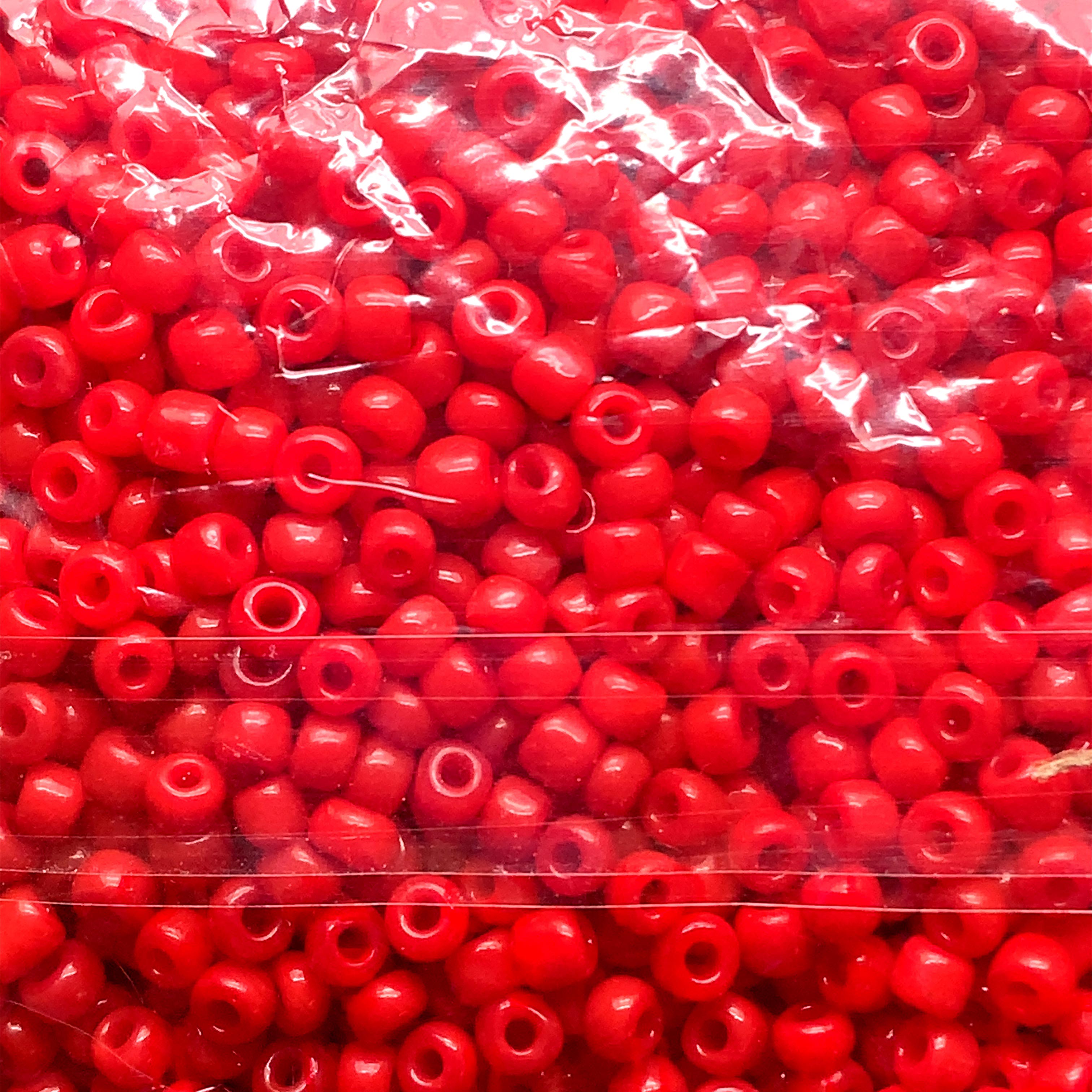 3mm Opaque Red Glass Seed Beads  - 400g Per Bag