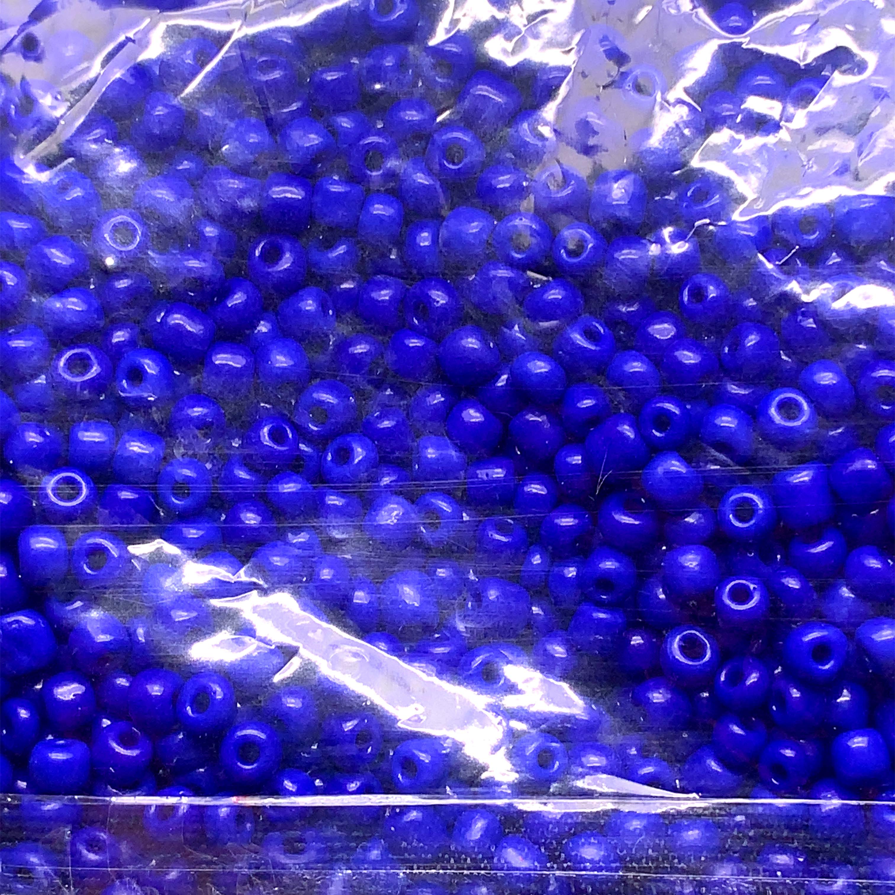 3mm Opaque Blue Glass Seed Beads  - 400g Per Bag