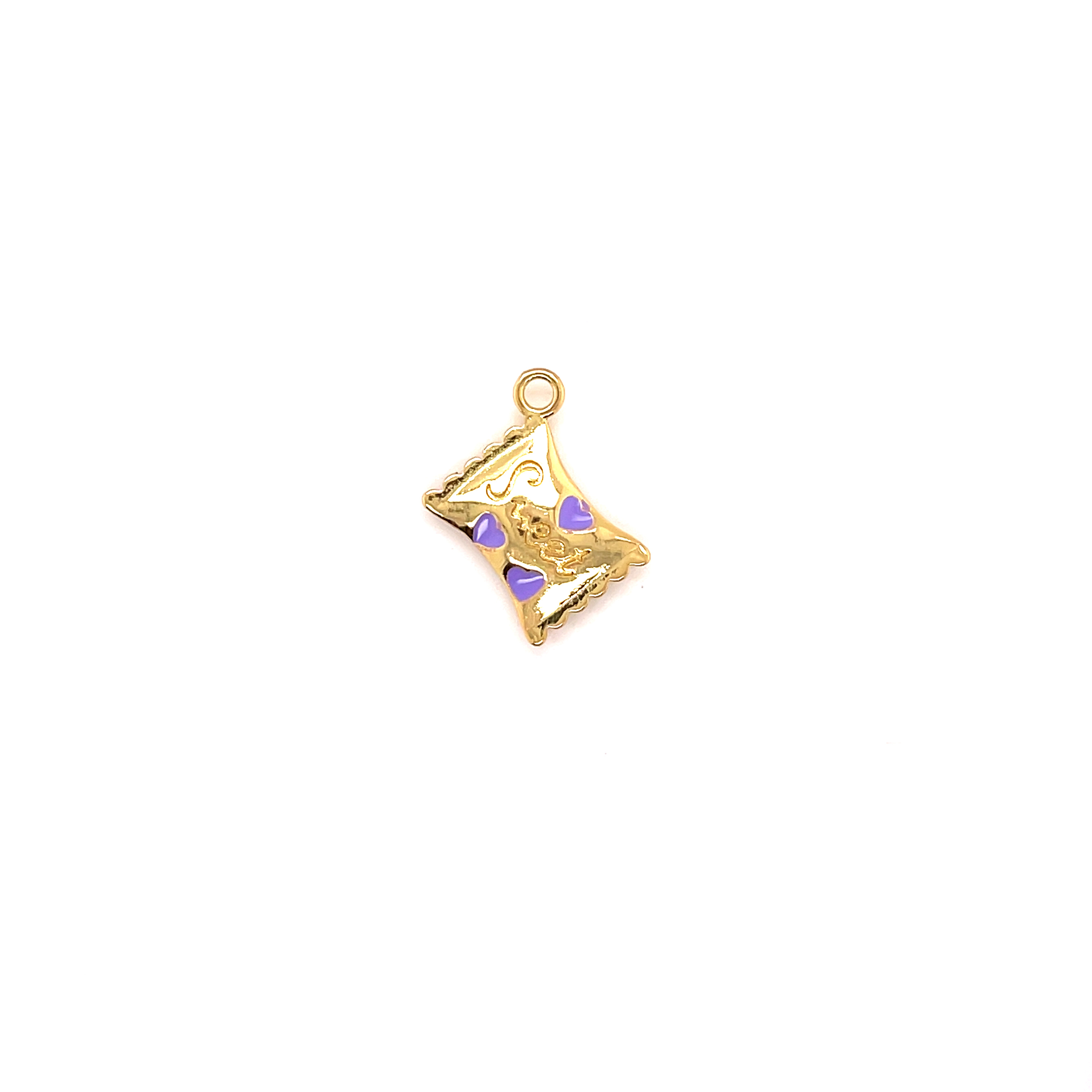 Purple Enamel Candy Charm - Gold Plated