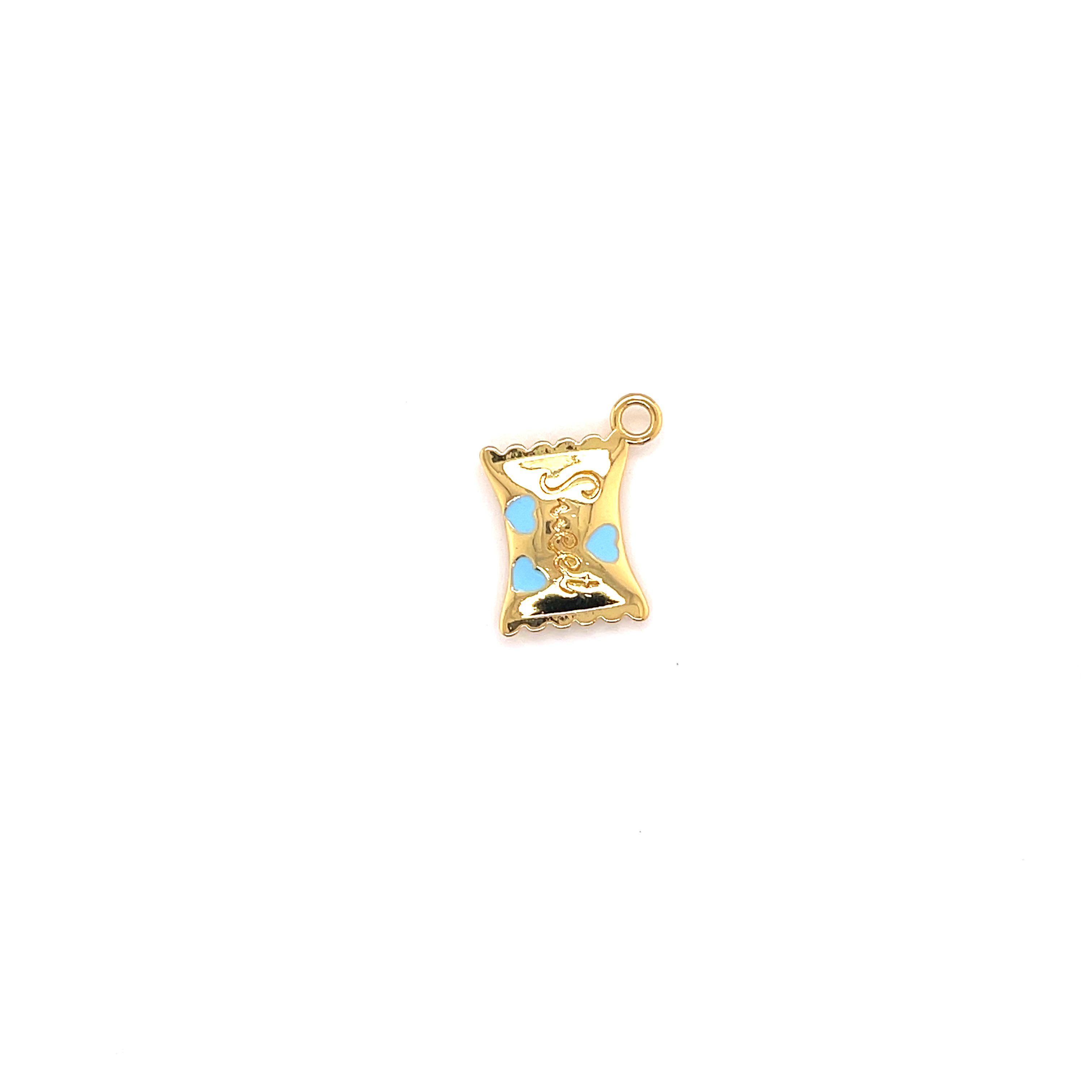 Blue Enamel Candy Charm - Gold Plated