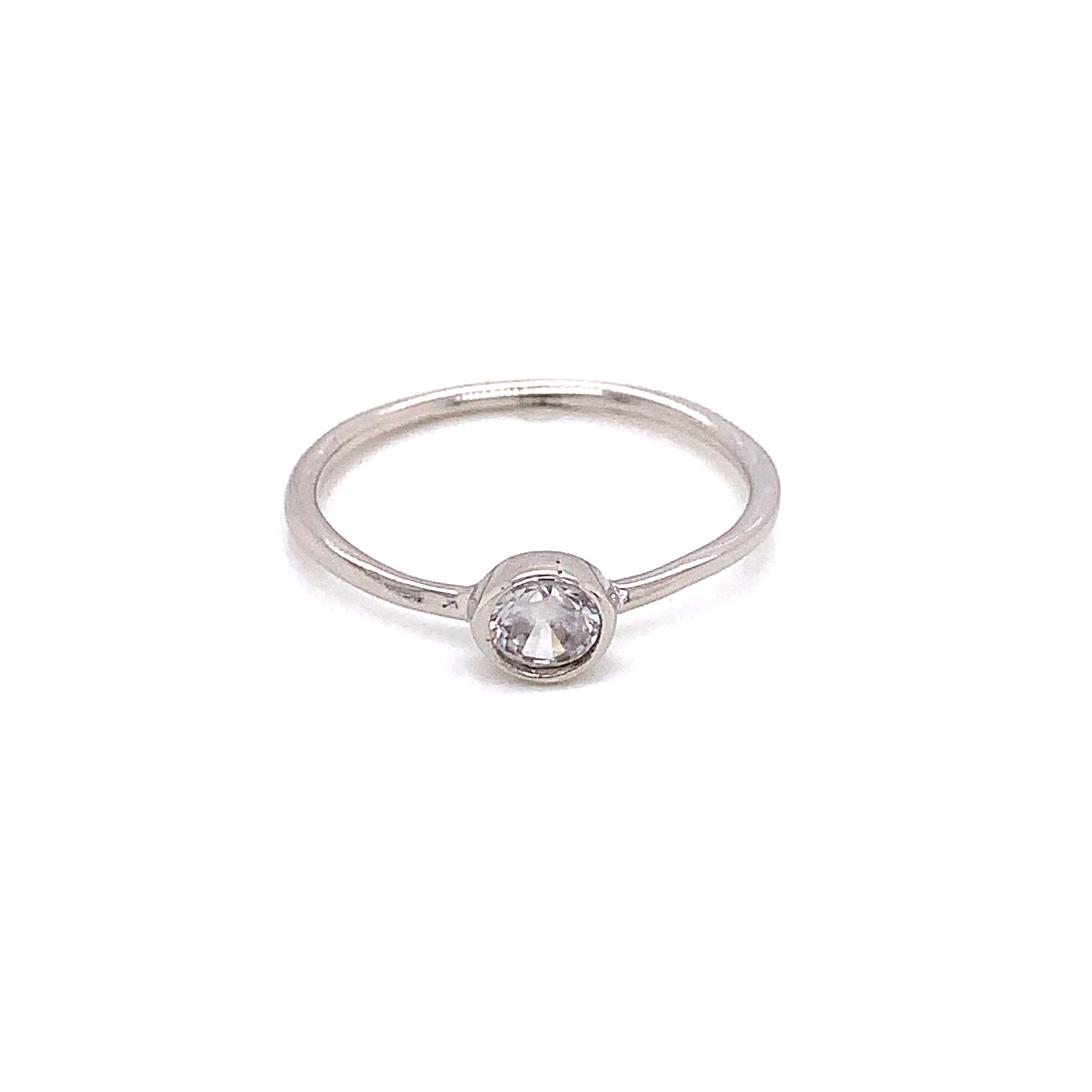 CZ Stud Ring - Sterling Silver