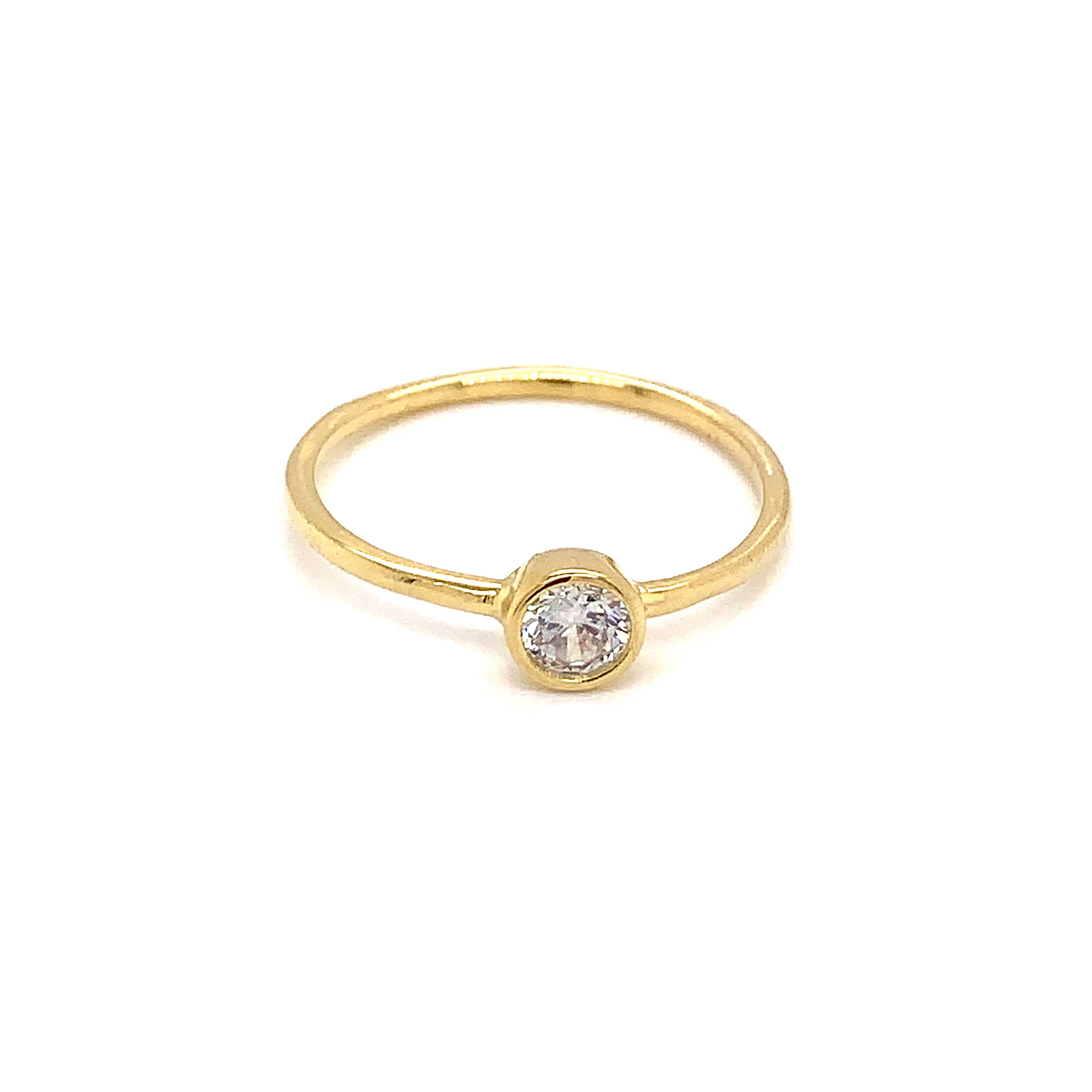 CZ Stud Ring - Gold Plated