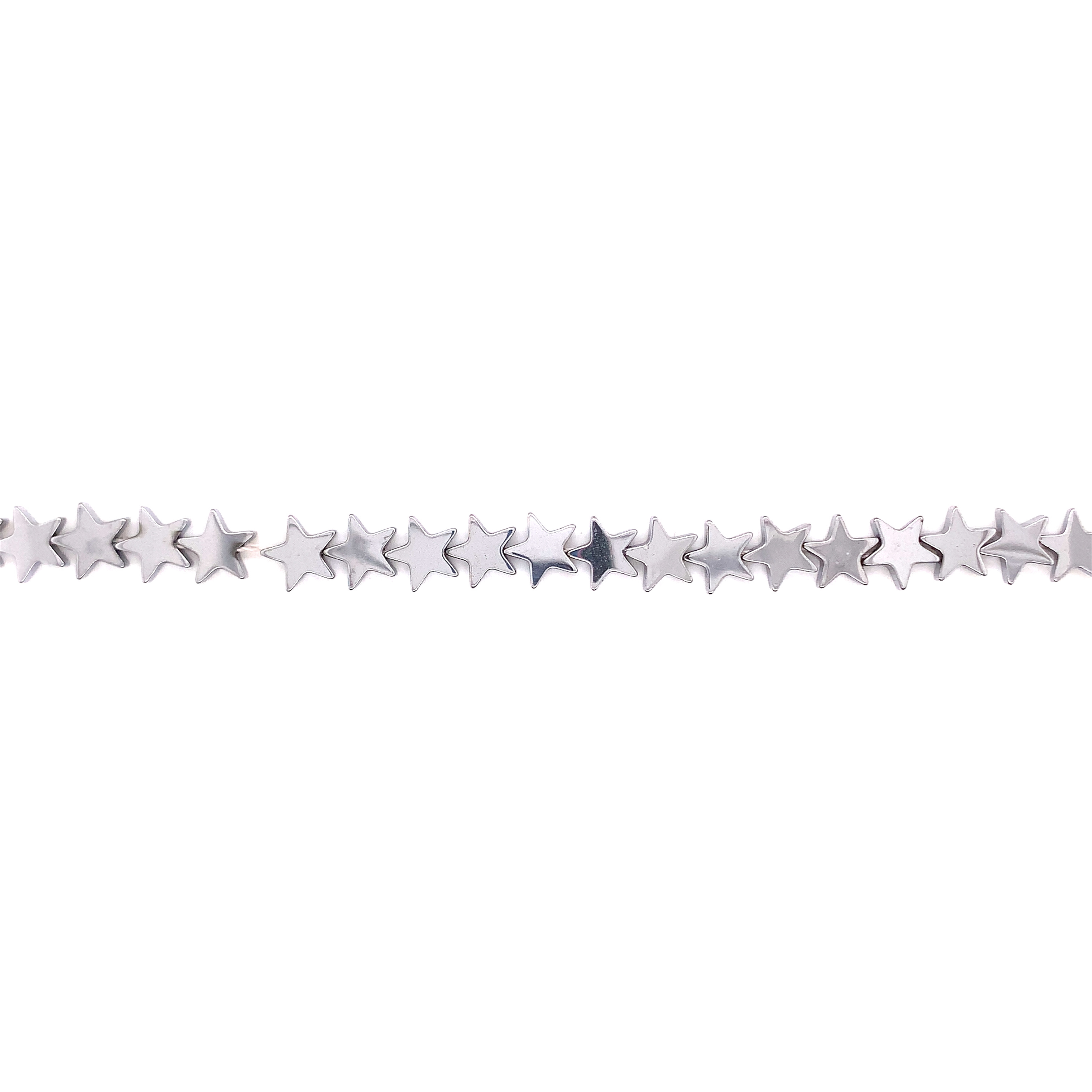 8mm Silver Star Hematite Beads