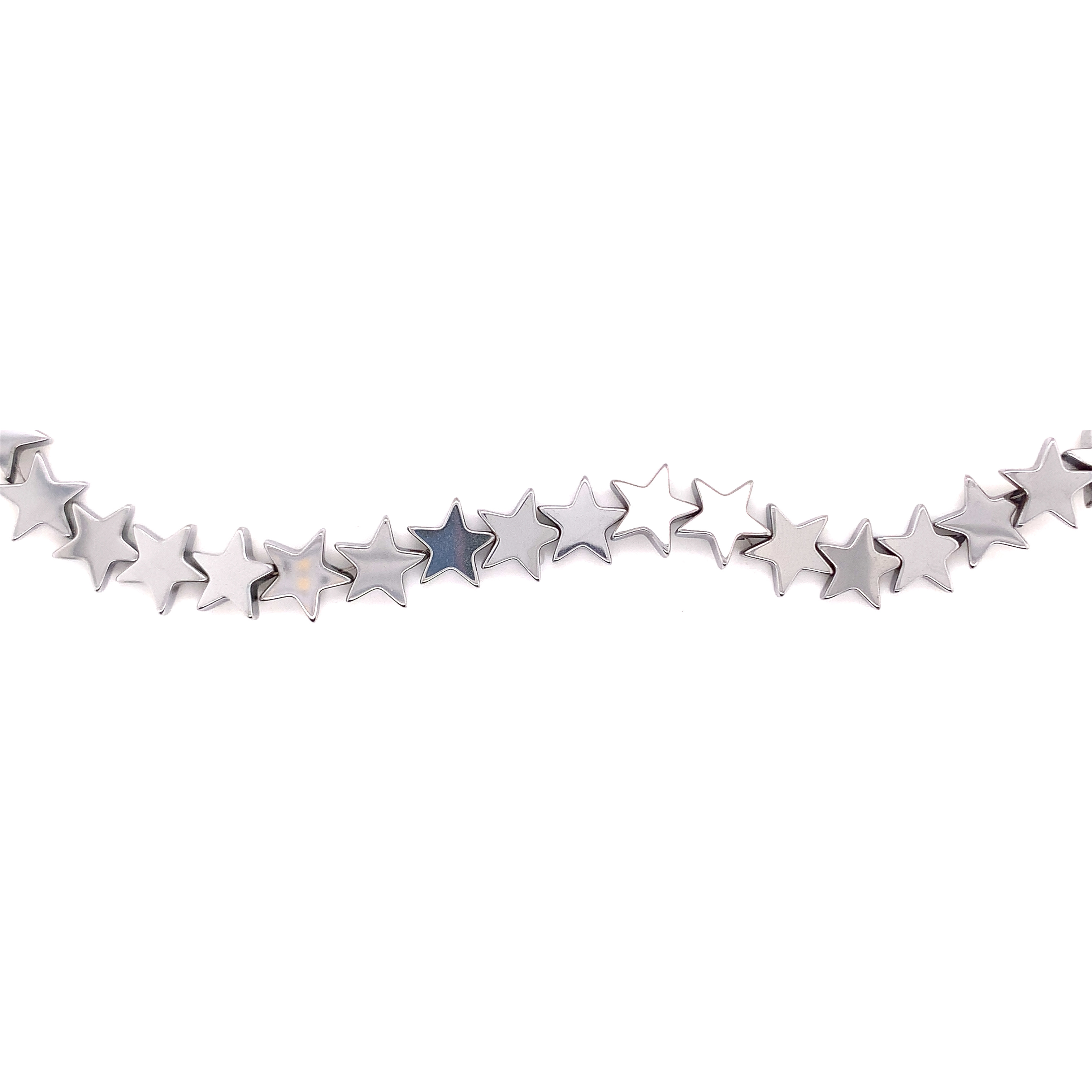 10mm Silver Star Hematite Beads