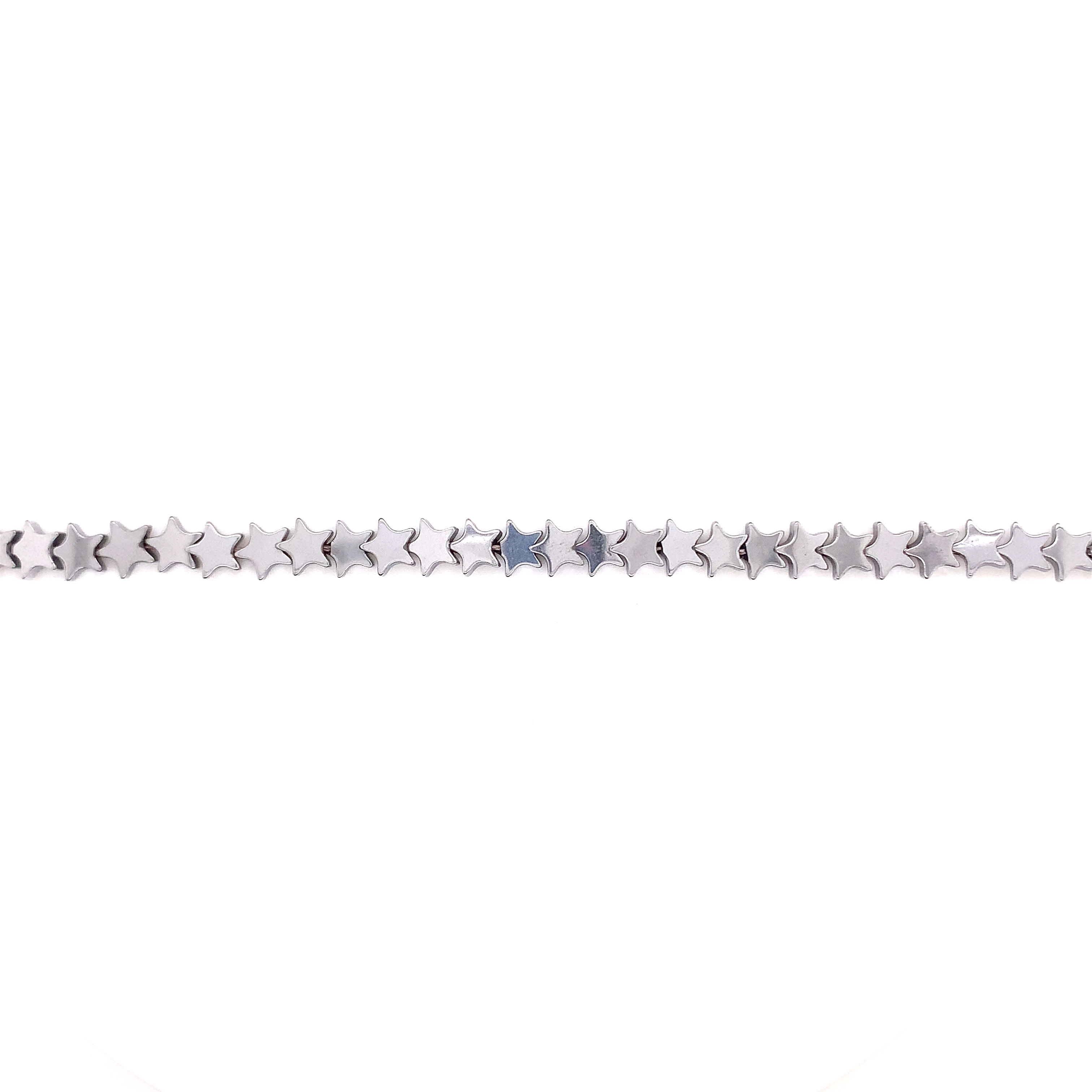 6mm Silver Star Hematite Beads
